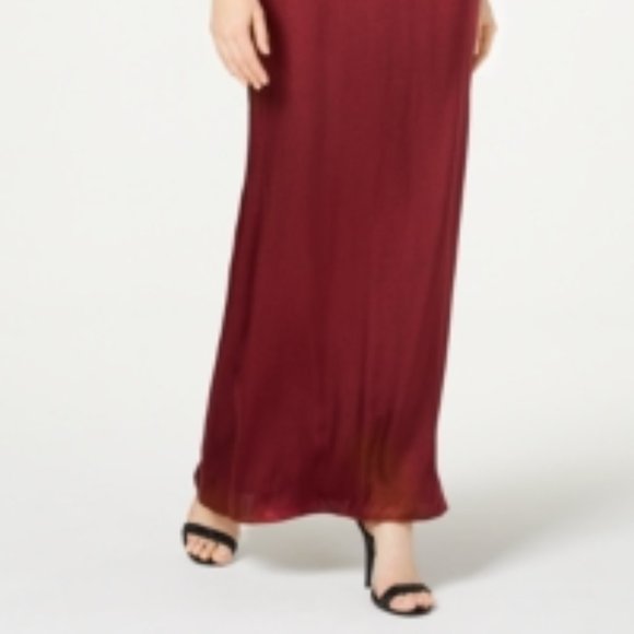 NWT! Adrianna Papell Satin Maxi Dress Gown - Picture 3 of 3